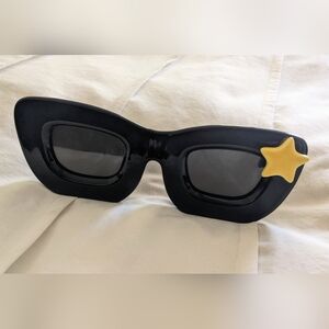 Vintage Exclusive Gifts Black Ceramic Retro Sunglasses Frame. 1984